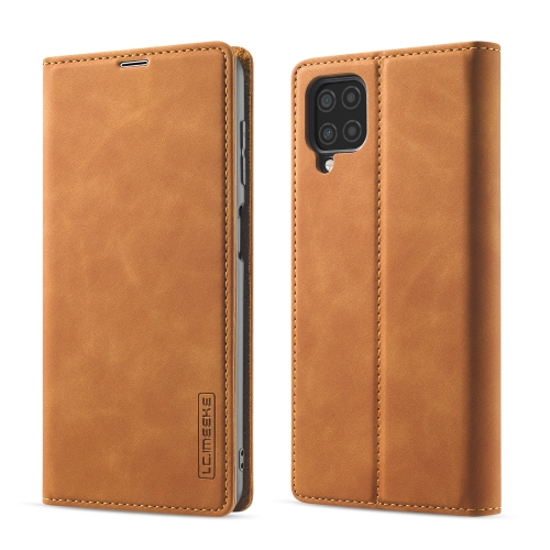 

For Samsung Galaxy A12 LC.IMEEKE Strong Magnetism Ultra-thin Horizontal Flip Matte TPU + PU Leather Case with Holder & Card Slots & Wallet(Brown)