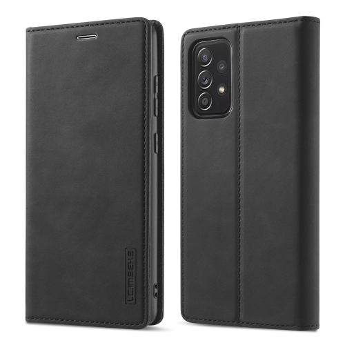 

For Samsung Galaxy A52 5G / 4G LC.IMEEKE Strong Magnetism Ultra-thin Horizontal Flip Matte TPU + PU Leather Case with Holder & Card Slots & Wallet(Black)