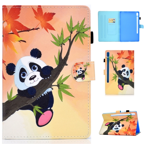 

For Galaxy Tab S6 T860 / T865 Colored Drawing Horizontal Flip Leather Case with Holder & Card Slots & Pen Slot & Sleep / Wake-up Function(Bamboo Bear)