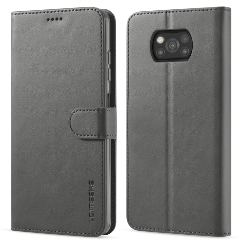 

For Xiaomi Poco X3 NFC LC.IMEEKE Calf Texture Horizontal Flip Leather Case with Holder & Card Slots & Wallet(Grey)