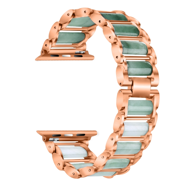 

Emerald Stainless Steel Watch Strap For Apple Watch Series 6 & SE & 5 & 4 40mm / 3 & 2 & 1 38mm(Rose Gold)