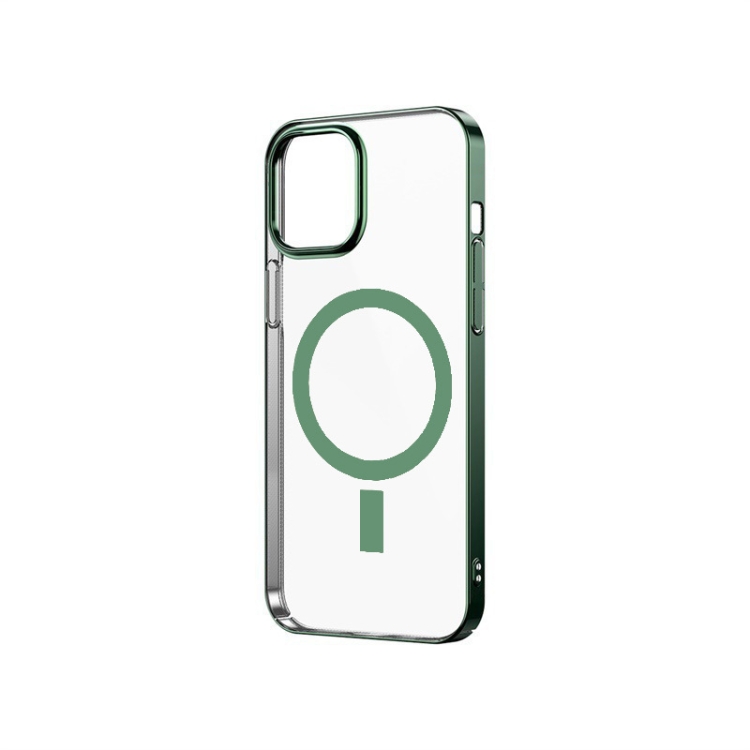 

Magsafe Magnetic PC Electroplating Transparent Protective Cover For iPhone 12 Mini(Green)