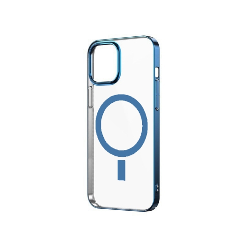 

Magsafe Magnetic PC Electroplating Transparent Protective Cover For iPhone 12 Pro Max(Blue)