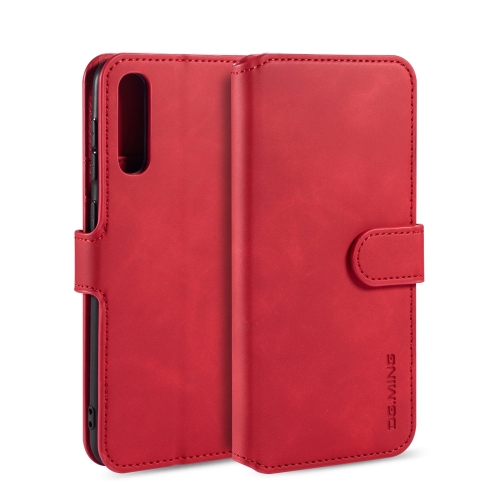 

For Galaxy A30s / A50s DG.MING Retro Oil Side Horizontal Flip Case with Holder & Card Slots & Wallet(Red)