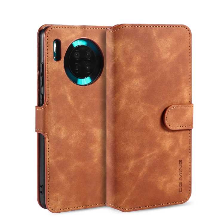 

For Huawei Mate 30 DG.MING Retro Oil Side Horizontal Flip Case with Holder & Card Slots & Wallet(Brown)