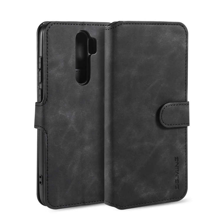 

For Xiaomi Redmi Note 8 Pro DG.MING Retro Oil Side Horizontal Flip Case with Holder & Card Slots & Wallet(Black)