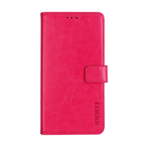 

For OPPO Realme GT 5G idewei Crazy Horse Texture Horizontal Flip Leather Case with Holder & Card Slots & Wallet(Rose Red)