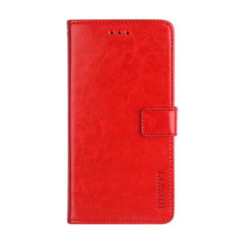 

For Xiaomi Redmi Note 10 Pro idewei Crazy Horse Texture Horizontal Flip Leather Case with Holder & Card Slots & Wallet(Red)