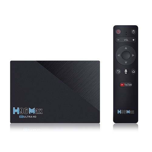 

H96 Max 8K Smart TV BOX Android 11.0 Media Player wtih Remote Control, Quad Core RK3566, RAM: 4GB, ROM: 32GB, Dual Frequency 2.4GHz WiFi / 5G, Plug Type:EU Plug