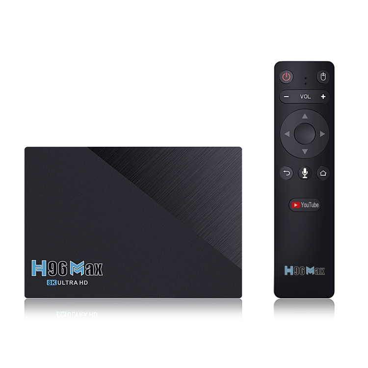 

H96 Max 4K Smart TV BOX Android 11.0 Media Player wtih Remote Control, Quad Core RK3566, RAM: 8GB, ROM: 64GB, Dual Frequency 2.4GHz WiFi / 5G, Plug Type:EU Plug