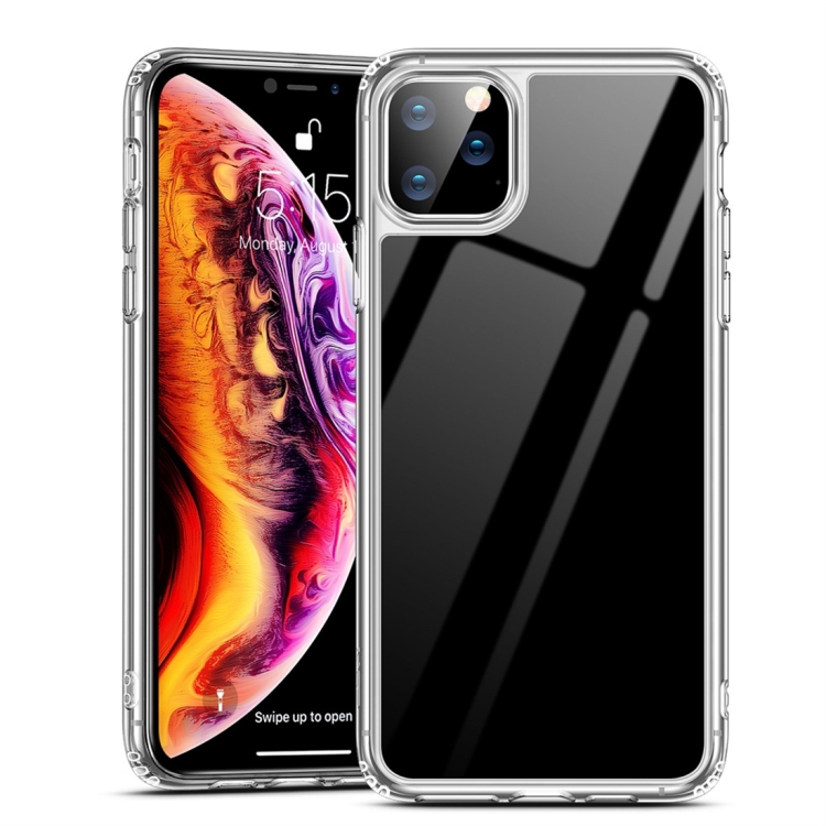 

For iPhone 11 Pro ESR Ice Shield Series Soft Silicone Frame + Glass Back Protective Case(Black)