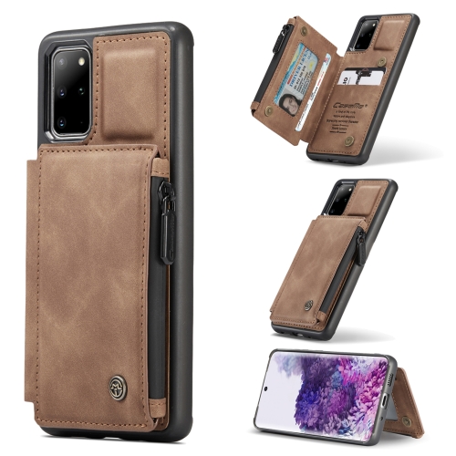 

For Samsung Galaxy S20+ CaseMe C20 Multifunctional PC + TPU Protective Case with Holder & Card Slot & Wallet(Brown)