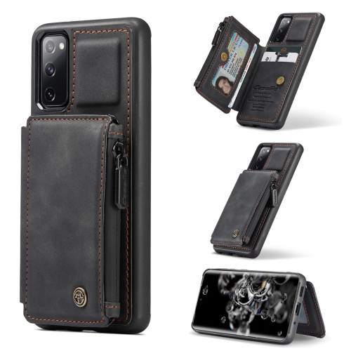 

For Samsung Galaxy S20 FE CaseMe C20 Multifunctional PC + TPU Protective Case with Holder & Card Slot & Wallet(Black)