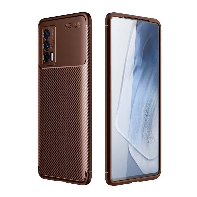 

For vivo iQOO Neo5 Carbon Fiber Texture Shockproof TPU Case(Brown)