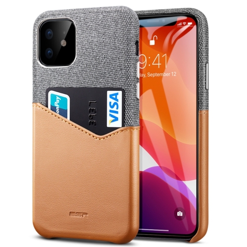 

For iPhone 11 ESR Metro Wallet Serie PC + PU Leather Protective Case with Card Slot(Brown)
