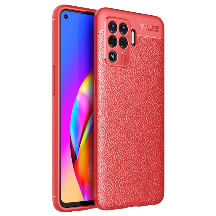 

For OPPO F19 Pro Litchi Texture TPU Shockproof Case(Red)