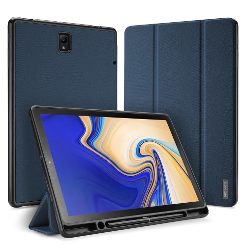 

For Samsung Galaxy Tab S4 10.5 DUX DUCIS Domo Series Horizontal Flip Magnetic PU Leather Case with 3-folding Holder & Pen Slot(Blue)