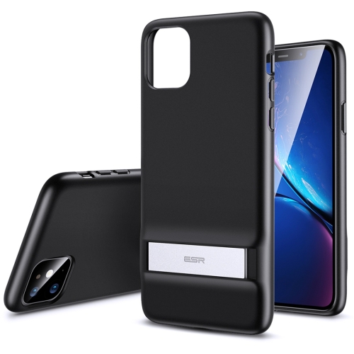 

For iPhone 11 ESR Air Shield Boost Serie Shockproof PC + TPU Metal Protective Case with Holder(Solid Black)