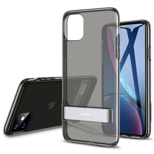 

For iPhone 11 ESR Air Shield Boost Serie Shockproof PC + TPU Metal Protective Case with Holder(Transparent Black)