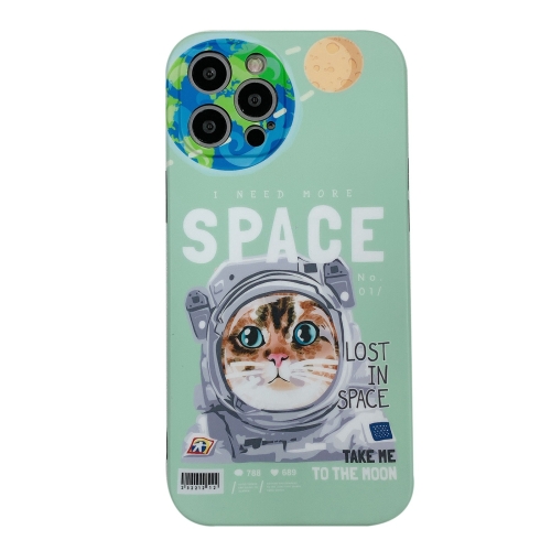 

Cartoon Pattern IMD Protective Cover For iPhone 12 Pro Max(Green)