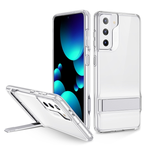 

For Samsung Galaxy S21 5G ESR Air Shield Boost Shockproof PC Back + Flexible Bumper Protective Case with Metal Holder(Clear White)