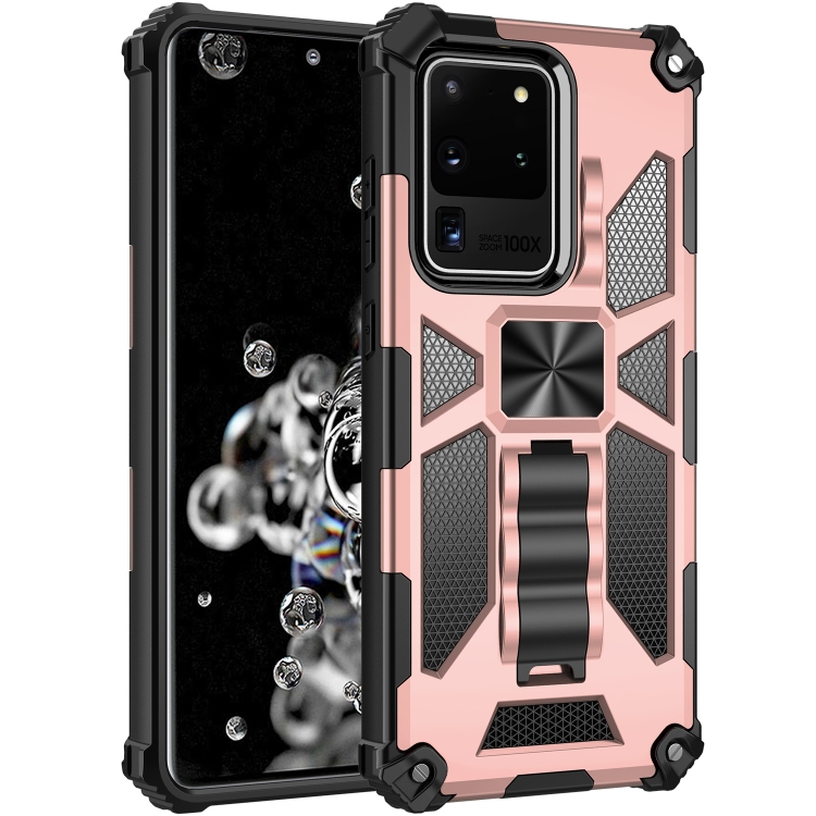 

For Samsung Galaxy A72 5G Shockproof TPU + PC Magnetic Protective Case with Holder(Rose Gold)