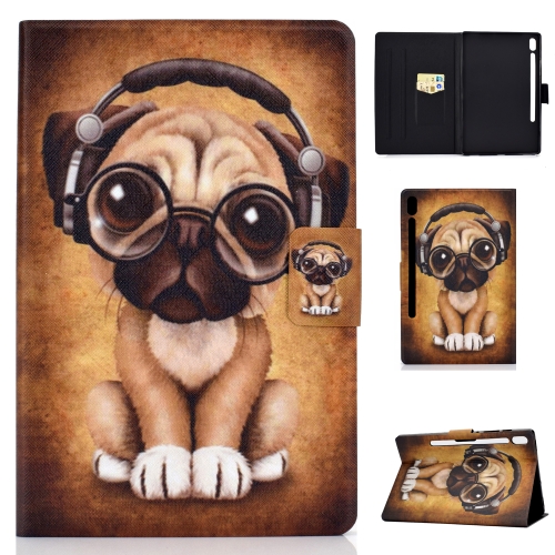 

For Galaxy Tab S6 T860 / T865 Colored Drawing Horizontal Flip Leather Case with Holder & Card Slots & Sleep / Wake-up Function(Dog)