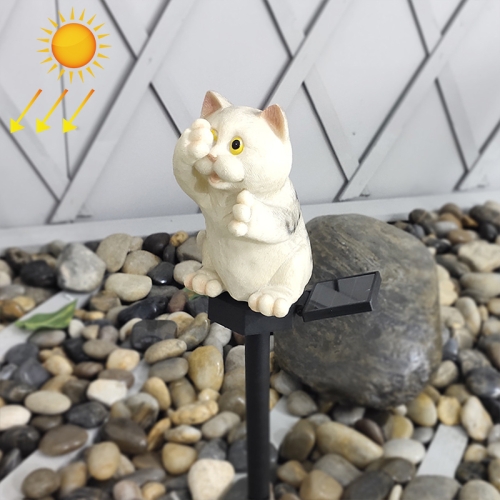 

Solar Powered Resin Cat Shape Landscape Light Outdoor LED Garden Lawn Light(Grey-B)