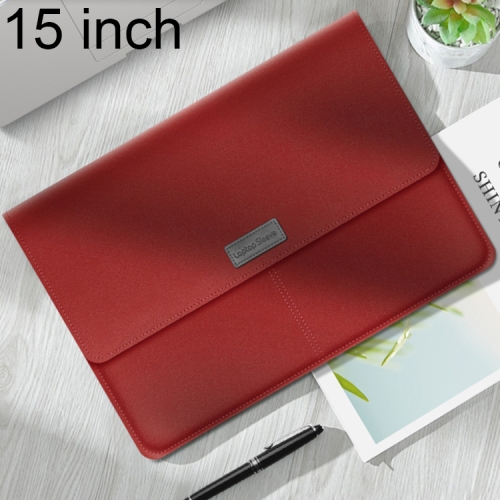 

Litchi Pattern PU Leather Waterproof Ultra-thin Protection Liner Bag Briefcase Laptop Carrying Bag for 15 inch Laptops(Red)