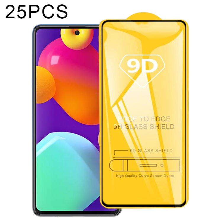 

For Samsung Galaxy M62 25 PCS 9D Full Glue Full Screen Tempered Glass Film