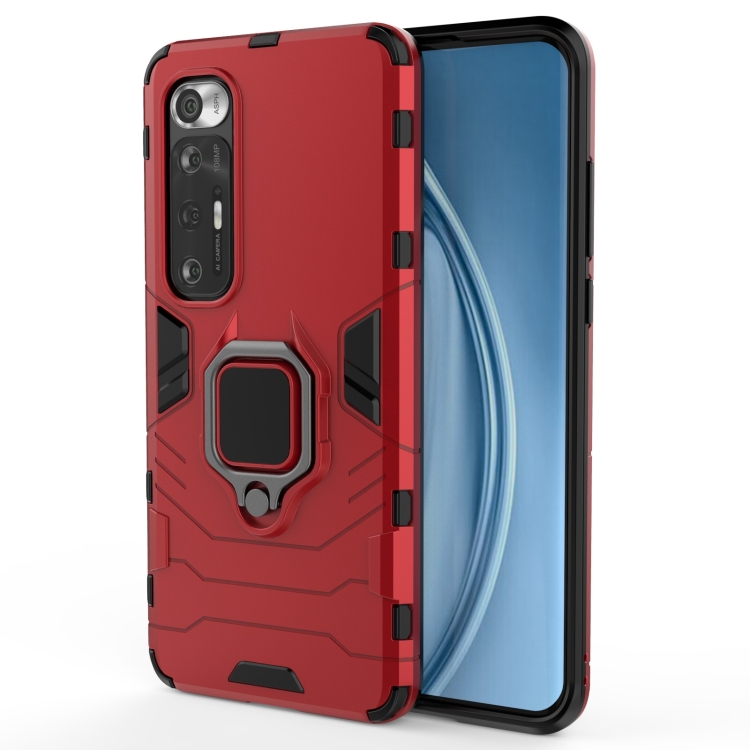 

For Xiaomi Mi 10S Shockproof PC + TPU Protective Case with Magnetic Ring Holder(Red)