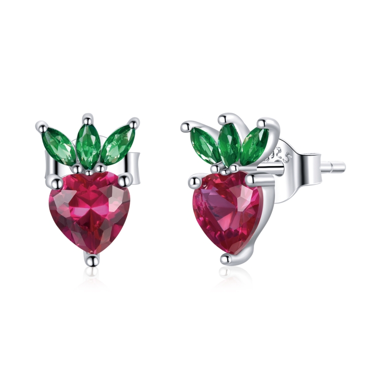

S925 Sterling Silver Cute Little Strawberry Women Earrings