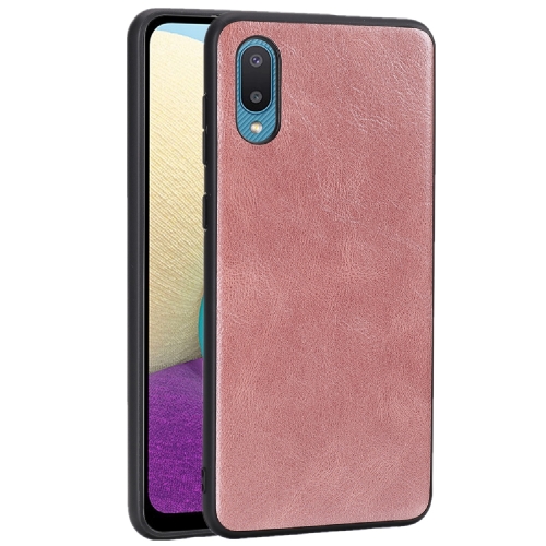 

For Samsung Galaxy A02 / M02(EU Version)Crazy Horse Textured Calfskin PU+PC+TPU Case(Rose Gold)