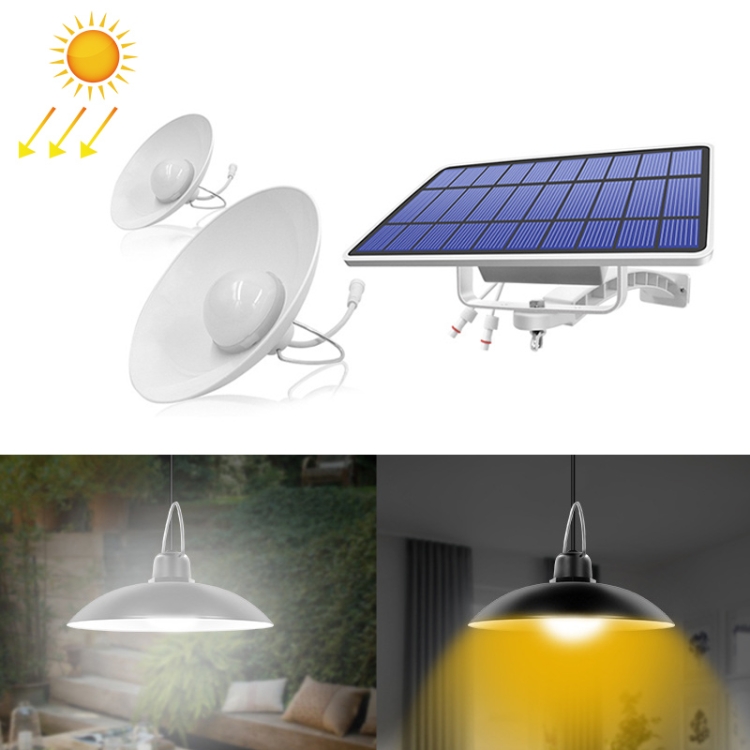 

2 in 1 Solar Light Landscape Courtyard Corridor Lighting 32-LED Retro Chandelier, Light Color:White Light(White Lampshade)