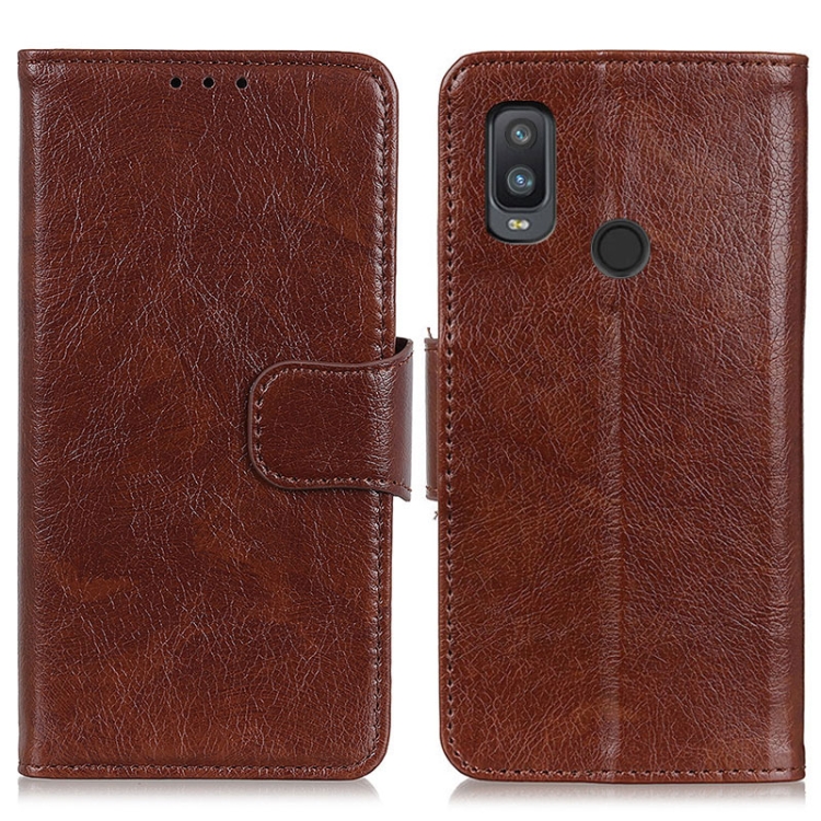 

For Alcatel 1L (2021) Nappa Texture Horizontal Flip Leather Case with Holder & Card Slots & Wallet(Brown)