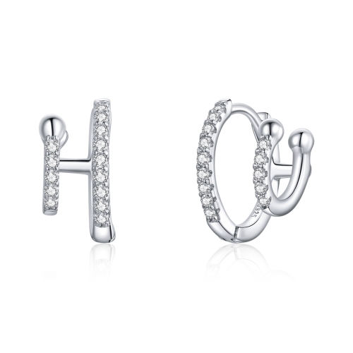 

S925 Sterling Silver Simple Zircon Ear Buckle Women Earrings