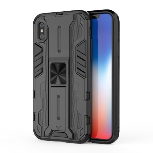 

Supersonic PC + TPU Shock-proof Protective Case with Holder For iPhone X & XS(Black)