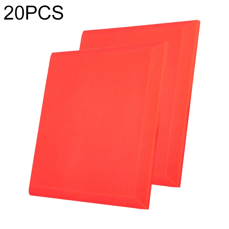 

20 PCS Flat Style Recording Studio Drum Video Room Sound Insulation Board Silencer Cotton(Red)