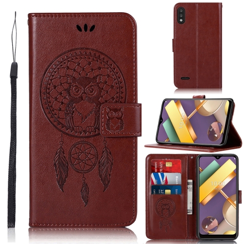 

For LG K22 Wind Chime Owl Embossing Pattern Horizontal Flip Leather Case with Holder & Card Slots & Wallet(Brown)