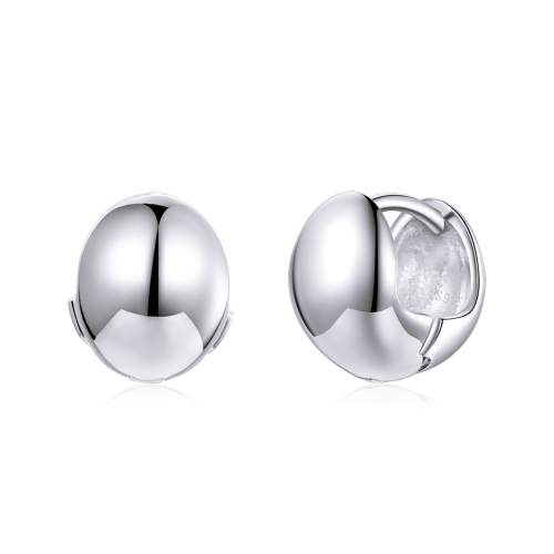 

S925 Sterling Silver Simple Mirror Light Ear Buckle Women Earrings