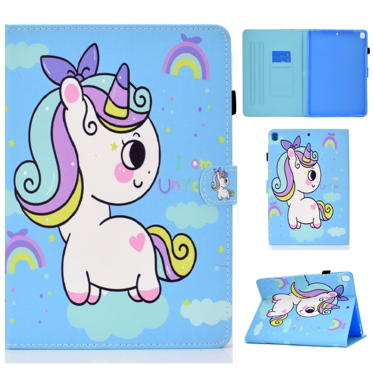 

Painted Pattern TPU Horizontal Flip Leather Protective Case For iPad 10.2 (2020 / 2019)(Rainbow Unicorn)
