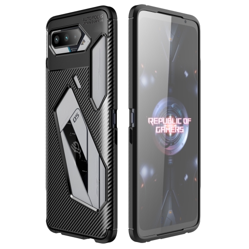 

For Asus ROG Phone 5 Carbon Fiber Texture Shockproof TPU Case(Black)