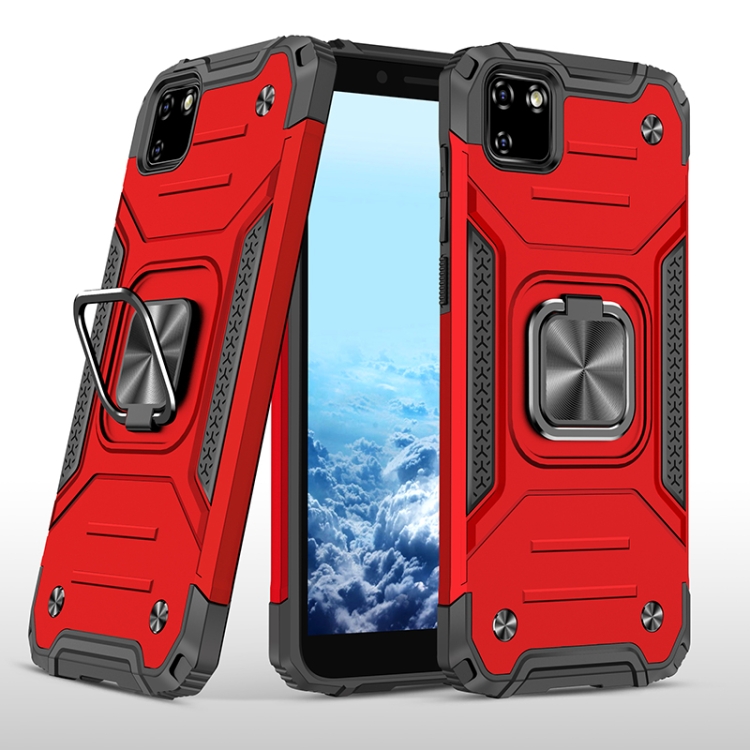 

For Huawei Y5p(2020) Magnetic Armor Shockproof TPU + PC Case with Metal Ring Holder(Red)