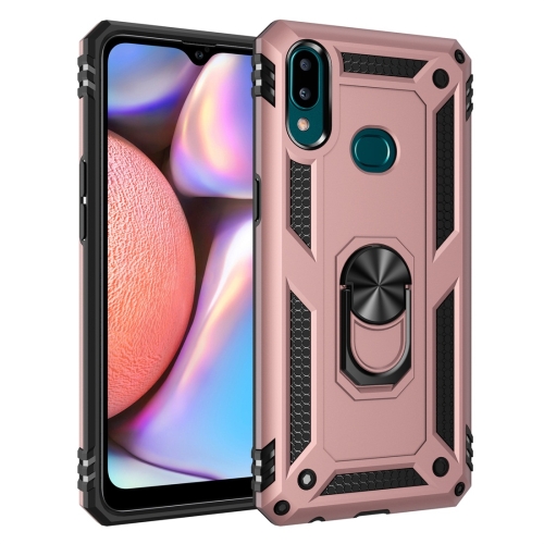 

For Galaxy A10s Armor Shockproof TPU + PC Protective Case with 360 Degree Rotation Holder(Rose Gold)