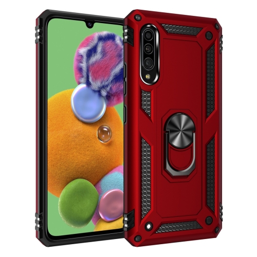 

For Galaxy A90 5G Armor Shockproof TPU + PC Protective Case with 360 Degree Rotation Holder(Red)