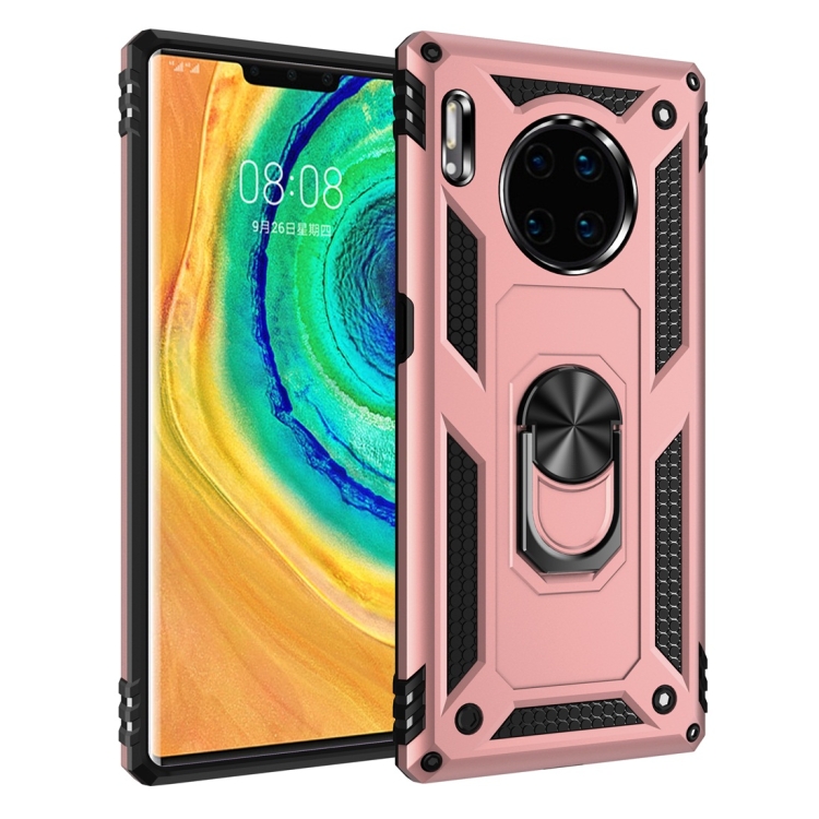 

For Huawei Mate 30 Pro Armor Shockproof TPU + PC Protective Case with 360 Degree Rotation Holder(Rose Gold)