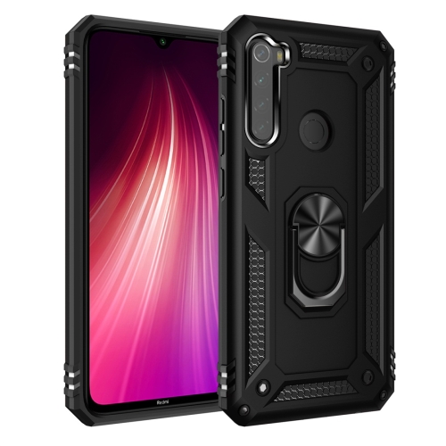 

For Xiaomi Redmi Note 8 Armor Shockproof TPU + PC Protective Case with 360 Degree Rotation Holder(Black)