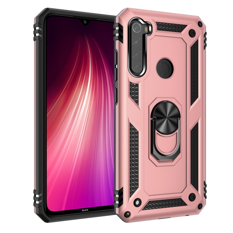 

For Xiaomi Redmi Note 8 Armor Shockproof TPU + PC Protective Case with 360 Degree Rotation Holder(Rose Gold)