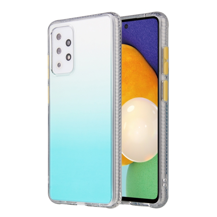 

For Samsung Galaxy A72 Gradient Shockproof TPU + Acrylic Case with Detachable Buttons(Green)