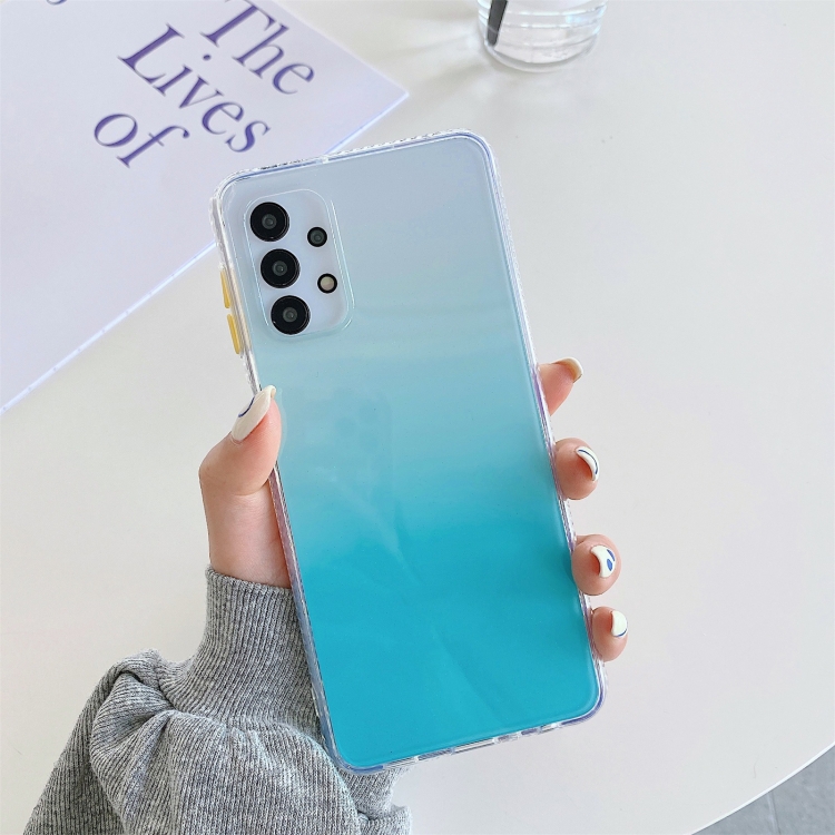 

For Samsung Galaxy A32 5G Gradient Shockproof TPU + Acrylic Case with Detachable Buttons(Green)